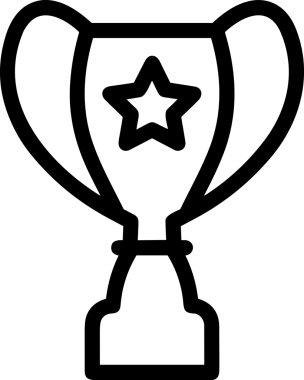 Kazanan Siyah ve Beyaz Logo Simgesi Markalaşma ve Tasarım için PNG Biçiminde