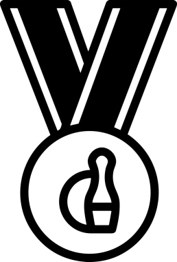 Kazanan Siyah ve Beyaz Logo Simgesi Markalaşma ve Tasarım için PNG Biçiminde