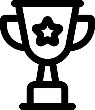 Kazanan Siyah ve Beyaz Logo Simgesi Markalaşma ve Tasarım için PNG Biçiminde