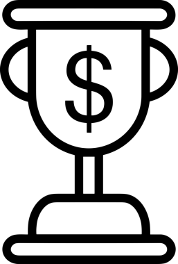 Kazanan Siyah ve Beyaz Logo Simgesi Markalaşma ve Tasarım için PNG Biçiminde