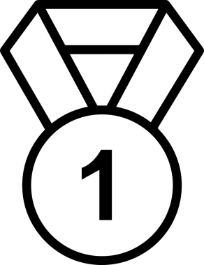 Kazanan Siyah ve Beyaz Logo Simgesi Markalaşma ve Tasarım için PNG Biçiminde