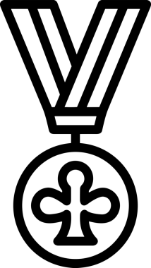 Kazanan Siyah ve Beyaz Logo Simgesi Markalaşma ve Tasarım için PNG Biçiminde