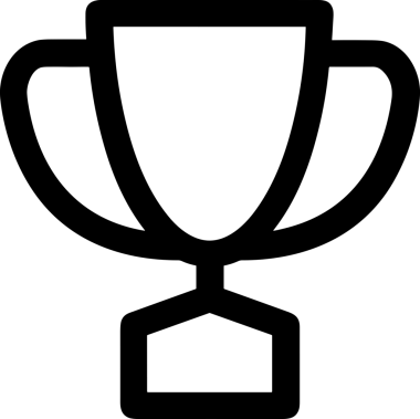 Kazanan Siyah ve Beyaz Logo Simgesi Markalaşma ve Tasarım için PNG Biçiminde