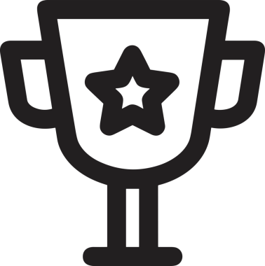 Kazanan Siyah ve Beyaz Logo Simgesi Markalaşma ve Tasarım için PNG Biçiminde