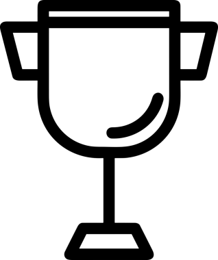 Kazanan Siyah ve Beyaz Logo Simgesi Markalaşma ve Tasarım için PNG Biçiminde