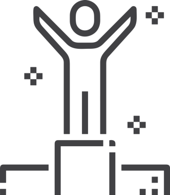 Kazanan Siyah ve Beyaz Logo Simgesi Markalaşma ve Tasarım için PNG Biçiminde