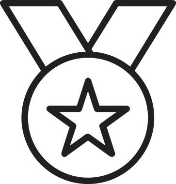 Kazanan Siyah ve Beyaz Logo Simgesi Markalaşma ve Tasarım için PNG Biçiminde