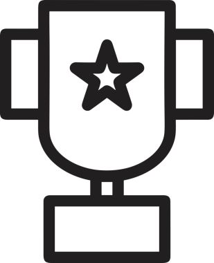 Kazanan Siyah ve Beyaz Logo Simgesi Markalaşma ve Tasarım için PNG Biçiminde