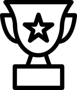 Kazanan Siyah ve Beyaz Logo Simgesi Markalaşma ve Tasarım için PNG Biçiminde