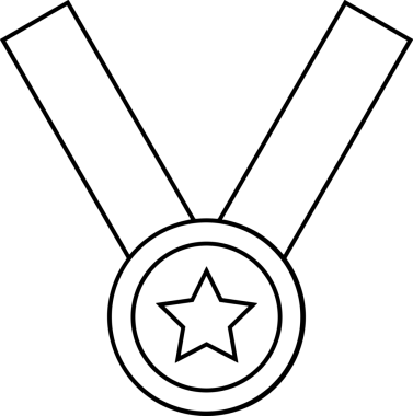 Kazanan Siyah ve Beyaz Logo Simgesi Markalaşma ve Tasarım için PNG Biçiminde