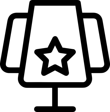 Kazanan Siyah ve Beyaz Logo Simgesi Markalaşma ve Tasarım için PNG Biçiminde