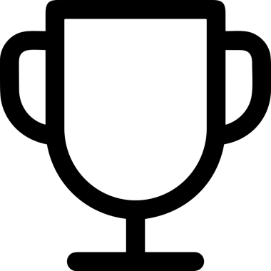 Kazanan Siyah ve Beyaz Logo Simgesi Markalaşma ve Tasarım için PNG Biçiminde