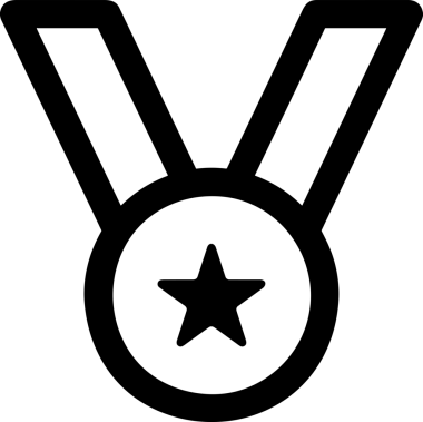 Kazanan Siyah ve Beyaz Logo Simgesi Markalaşma ve Tasarım için PNG Biçiminde