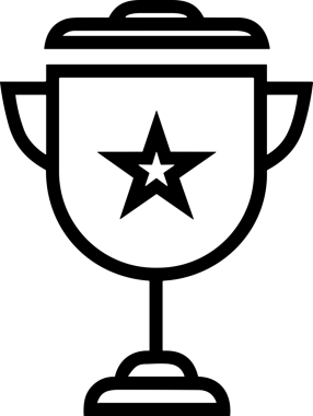 Kazanan Siyah ve Beyaz Logo Simgesi Markalaşma ve Tasarım için PNG Biçiminde