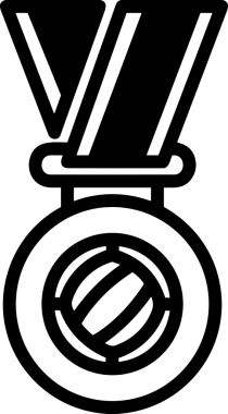 Kazanan Siyah ve Beyaz Logo Simgesi Markalaşma ve Tasarım için PNG Biçiminde