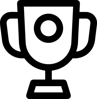 Kazanan Siyah ve Beyaz Logo Simgesi Markalaşma ve Tasarım için PNG Biçiminde
