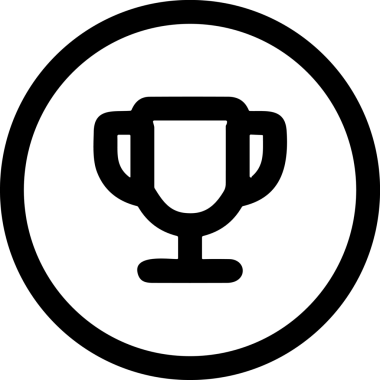 Kazanan Siyah ve Beyaz Logo Simgesi Markalaşma ve Tasarım için PNG Biçiminde