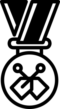 Kazanan Siyah ve Beyaz Logo Simgesi Markalaşma ve Tasarım için PNG Biçiminde