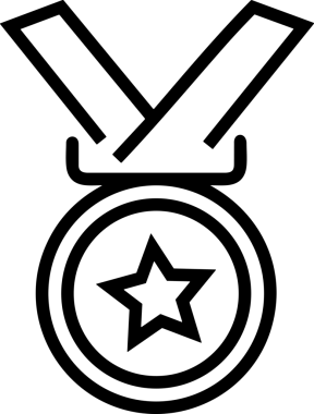 Kazanan Siyah ve Beyaz Logo Simgesi Markalaşma ve Tasarım için PNG Biçiminde