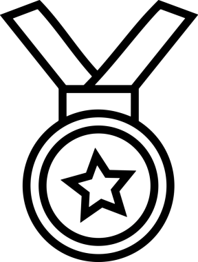 Kazanan Siyah ve Beyaz Logo Simgesi Markalaşma ve Tasarım için PNG Biçiminde