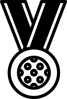 Kazanan Siyah ve Beyaz Logo Simgesi Markalaşma ve Tasarım için PNG Biçiminde