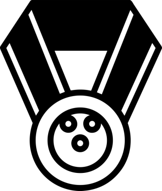 Kazanan Siyah ve Beyaz Logo Simgesi Markalaşma ve Tasarım için PNG Biçiminde