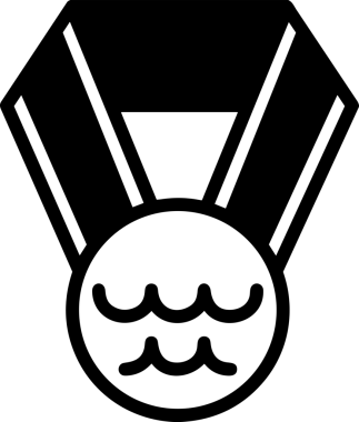 Kazanan Siyah ve Beyaz Logo Simgesi Markalaşma ve Tasarım için PNG Biçiminde