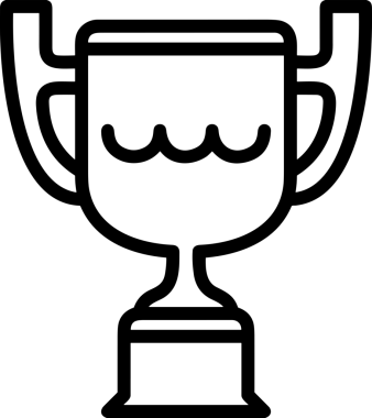 Kazanan Siyah ve Beyaz Logo Simgesi Markalaşma ve Tasarım için PNG Biçiminde
