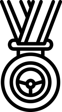 Kazanan Siyah ve Beyaz Logo Simgesi Markalaşma ve Tasarım için PNG Biçiminde
