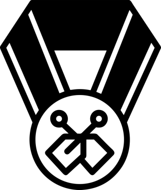 Kazanan Siyah ve Beyaz Logo Simgesi Markalaşma ve Tasarım için PNG Biçiminde