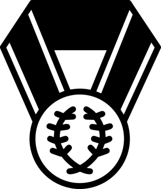 Kazanan Siyah ve Beyaz Logo Simgesi Markalaşma ve Tasarım için PNG Biçiminde