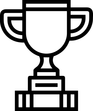 Kazanan Siyah ve Beyaz Logo Simgesi Markalaşma ve Tasarım için PNG Biçiminde