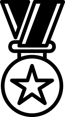 Kazanan Siyah ve Beyaz Logo Simgesi Markalaşma ve Tasarım için PNG Biçiminde