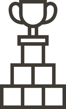 Kazanan Siyah ve Beyaz Logo Simgesi Markalaşma ve Tasarım için PNG Biçiminde