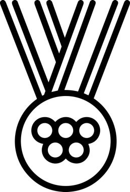 Kazanan Siyah ve Beyaz Logo Simgesi Markalaşma ve Tasarım için PNG Biçiminde