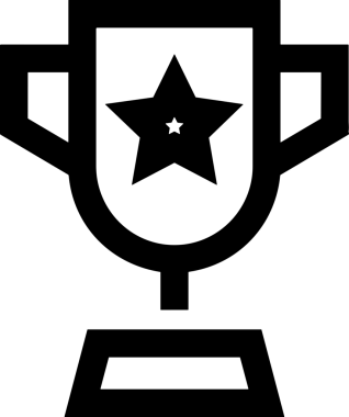 Kazanan Siyah ve Beyaz Logo Simgesi Markalaşma ve Tasarım için PNG Biçiminde