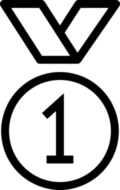 Kazanan Siyah ve Beyaz Logo Simgesi Markalaşma ve Tasarım için PNG Biçiminde