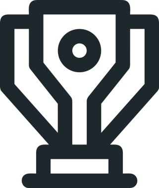 Kazanan Siyah ve Beyaz Logo Simgesi Markalaşma ve Tasarım için PNG Biçiminde