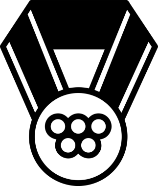 Kazanan Siyah ve Beyaz Logo Simgesi Markalaşma ve Tasarım için PNG Biçiminde