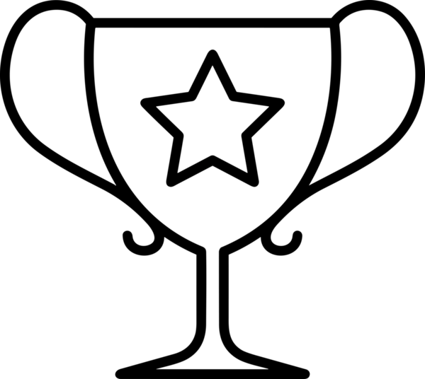Kazanan Siyah ve Beyaz Logo Simgesi Markalaşma ve Tasarım için PNG Biçiminde