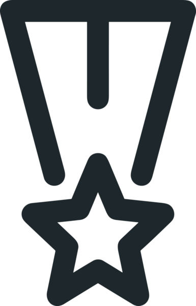 Kazanan Siyah ve Beyaz Logo Simgesi Markalaşma ve Tasarım için PNG Biçiminde