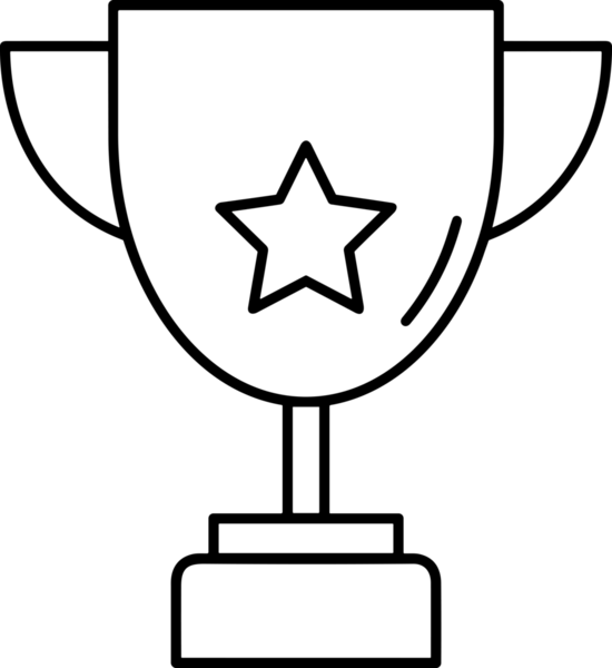 Kazanan Siyah ve Beyaz Logo Simgesi Markalaşma ve Tasarım için PNG Biçiminde