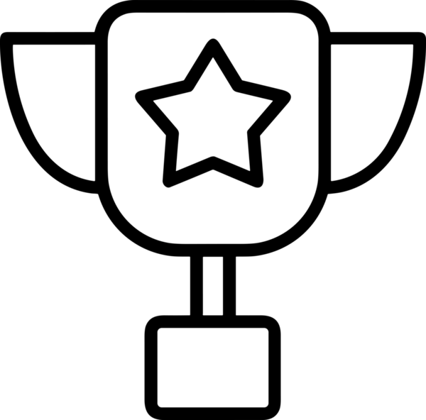 Kazanan Siyah ve Beyaz Logo Simgesi Markalaşma ve Tasarım için PNG Biçiminde