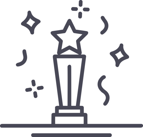 Kazanan Siyah ve Beyaz Logo Simgesi Markalaşma ve Tasarım için PNG Biçiminde