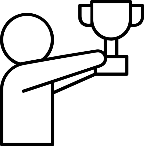 Kazanan Siyah ve Beyaz Logo Simgesi Markalaşma ve Tasarım için PNG Biçiminde