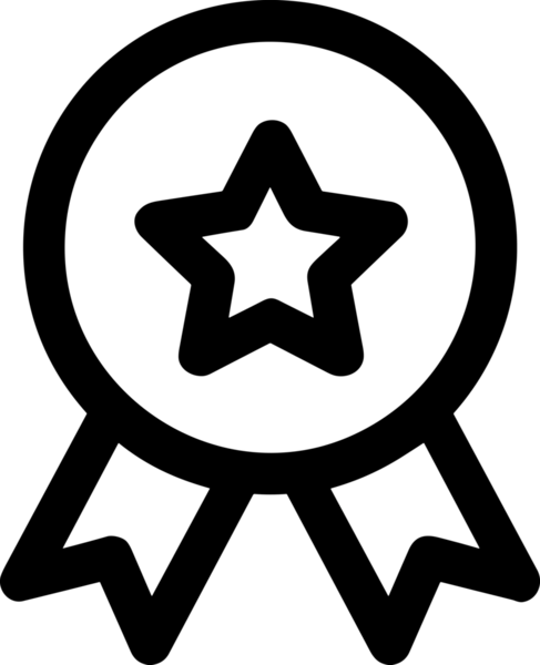 Kazanan Siyah ve Beyaz Logo Simgesi Markalaşma ve Tasarım için PNG Biçiminde