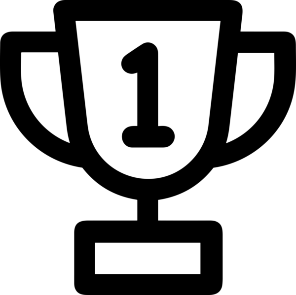 Kazanan Siyah ve Beyaz Logo Simgesi Markalaşma ve Tasarım için PNG Biçiminde