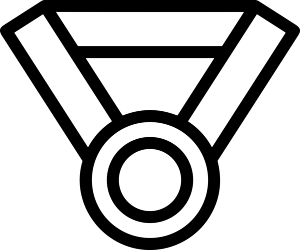 Kazanan Siyah ve Beyaz Logo Simgesi Markalaşma ve Tasarım için PNG Biçiminde