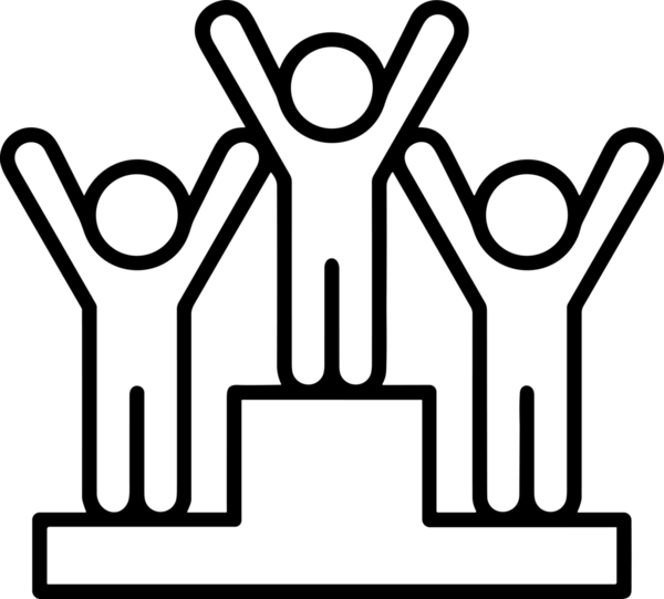 Kazanan Siyah ve Beyaz Logo Simgesi Markalaşma ve Tasarım için PNG Biçiminde