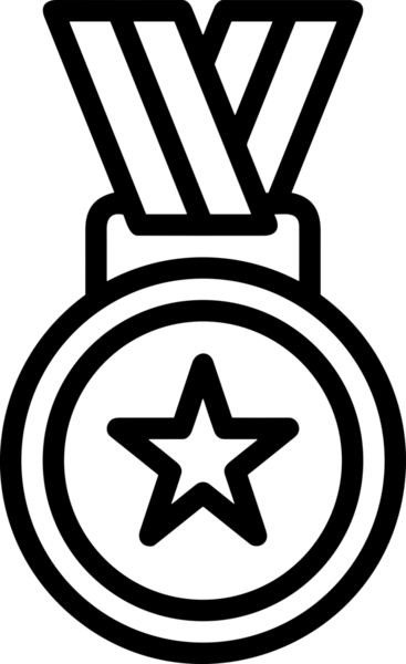 Kazanan Siyah ve Beyaz Logo Simgesi Markalaşma ve Tasarım için PNG Biçiminde